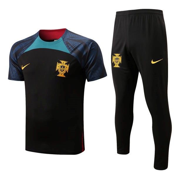 Trikot Portugal Komplett-Set 2022-2023 Schwarz Blau